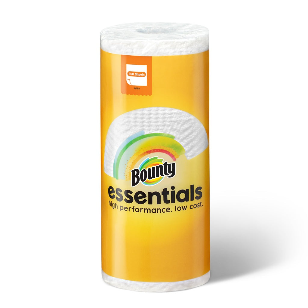 Bounty Essentials Full Size Sheets, Paper Towels, 2-Ply