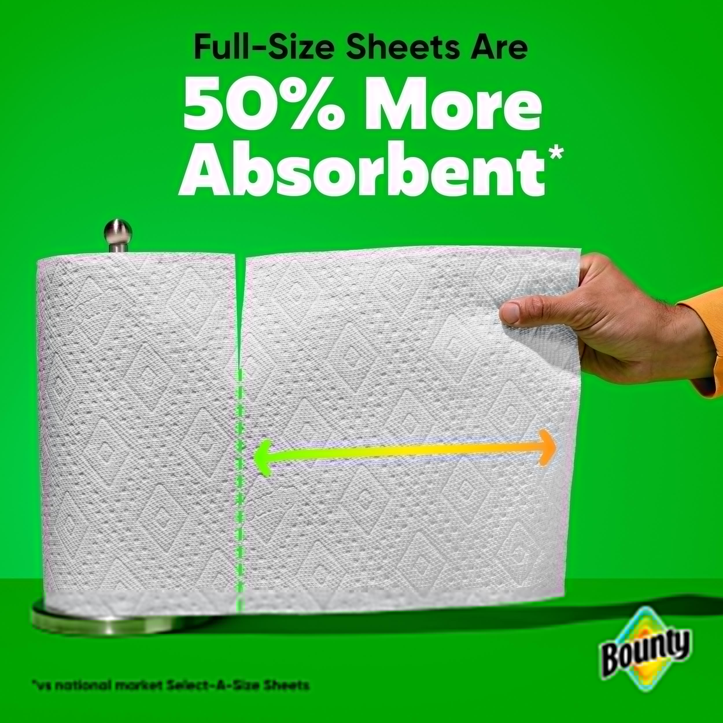 Bounty Full Size Sheets, Paper Towels, Larger Sheet Sizes