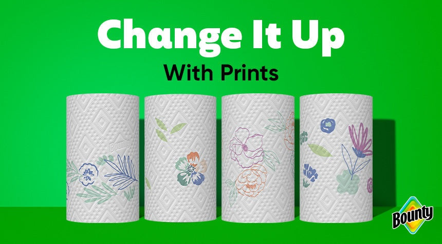 Bounty Prints Sheets, Paper Towels, Patented 3D Technology
